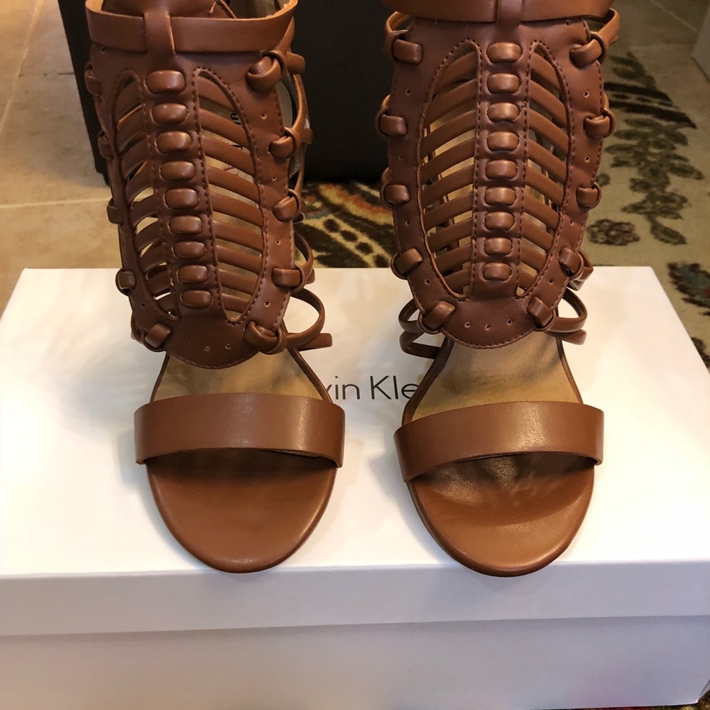Brown leather sandals